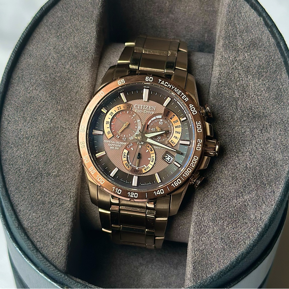 Men’s Citizen Eco Drive E650-S086728 Perpetual Chronograph Radio Control Watch